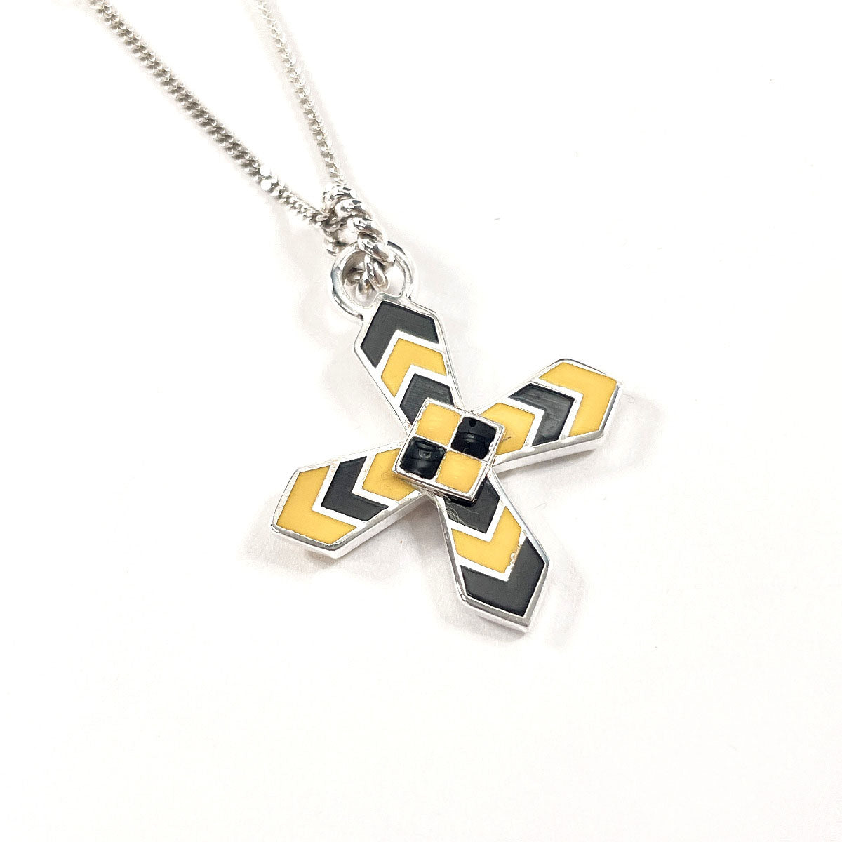 GUCCI Necklace Silver925 Silver Cross GG unisex Used