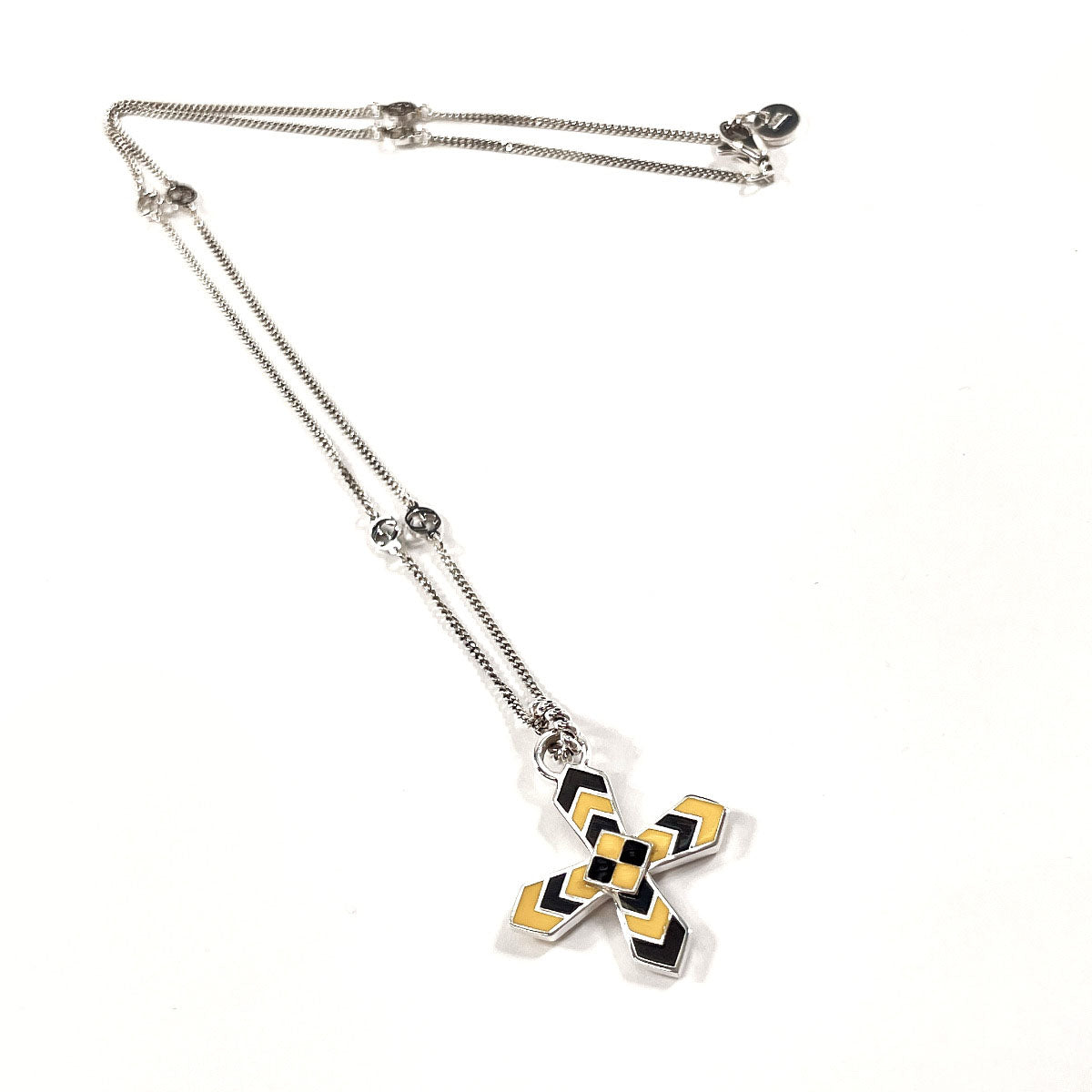 GUCCI Necklace Silver925 Silver Cross GG unisex Used