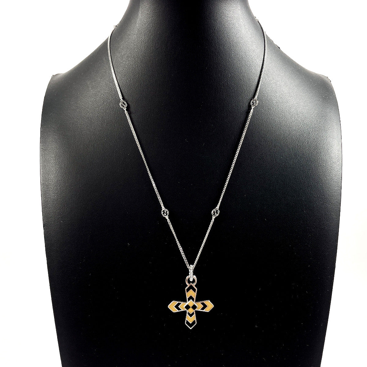 GUCCI Necklace Silver925 Silver Cross GG unisex Used