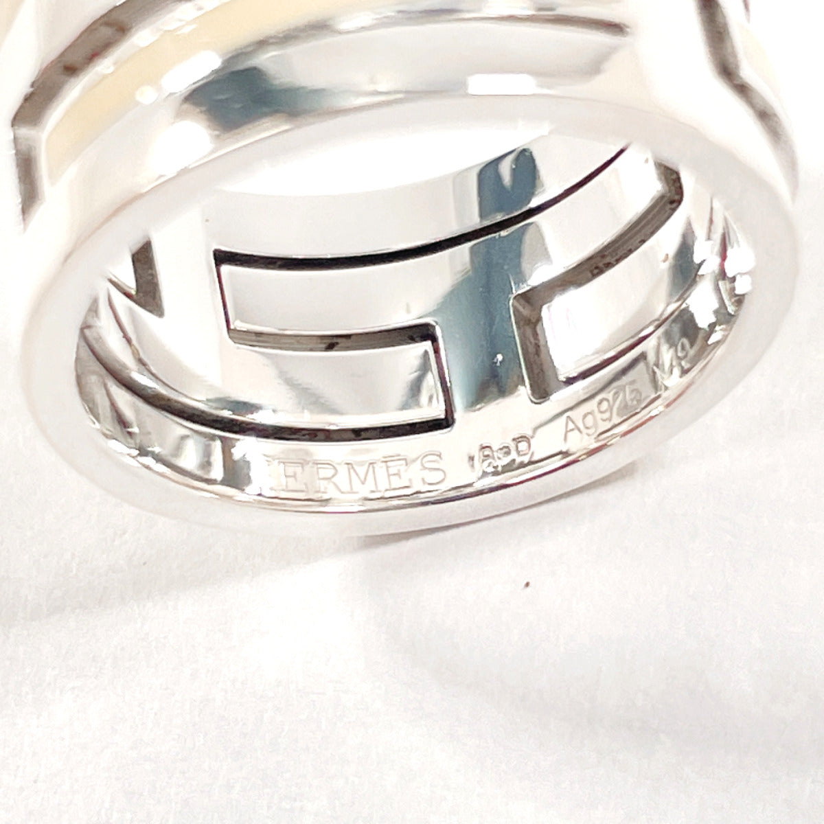 HERMES Ring Silver925 Silver Move ash Women 49 Used
