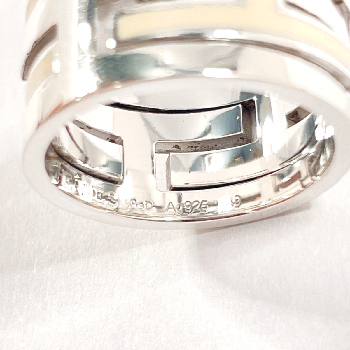 HERMES Ring Silver925 Silver Move ash Women 49 Used