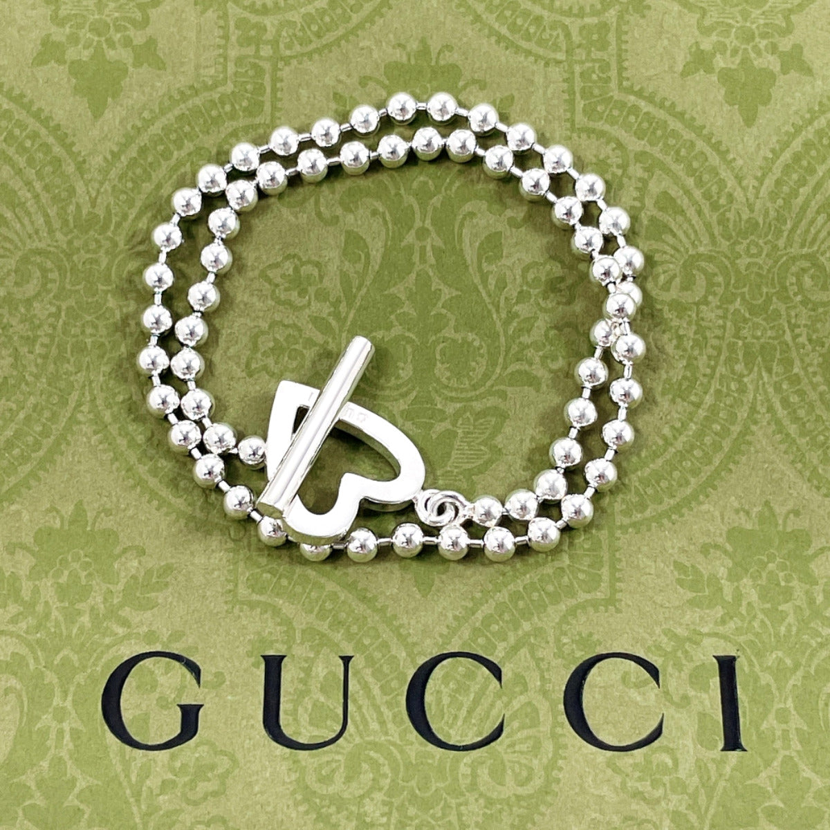 GUCCI bracelet Silver925 Silver heart Ball chain