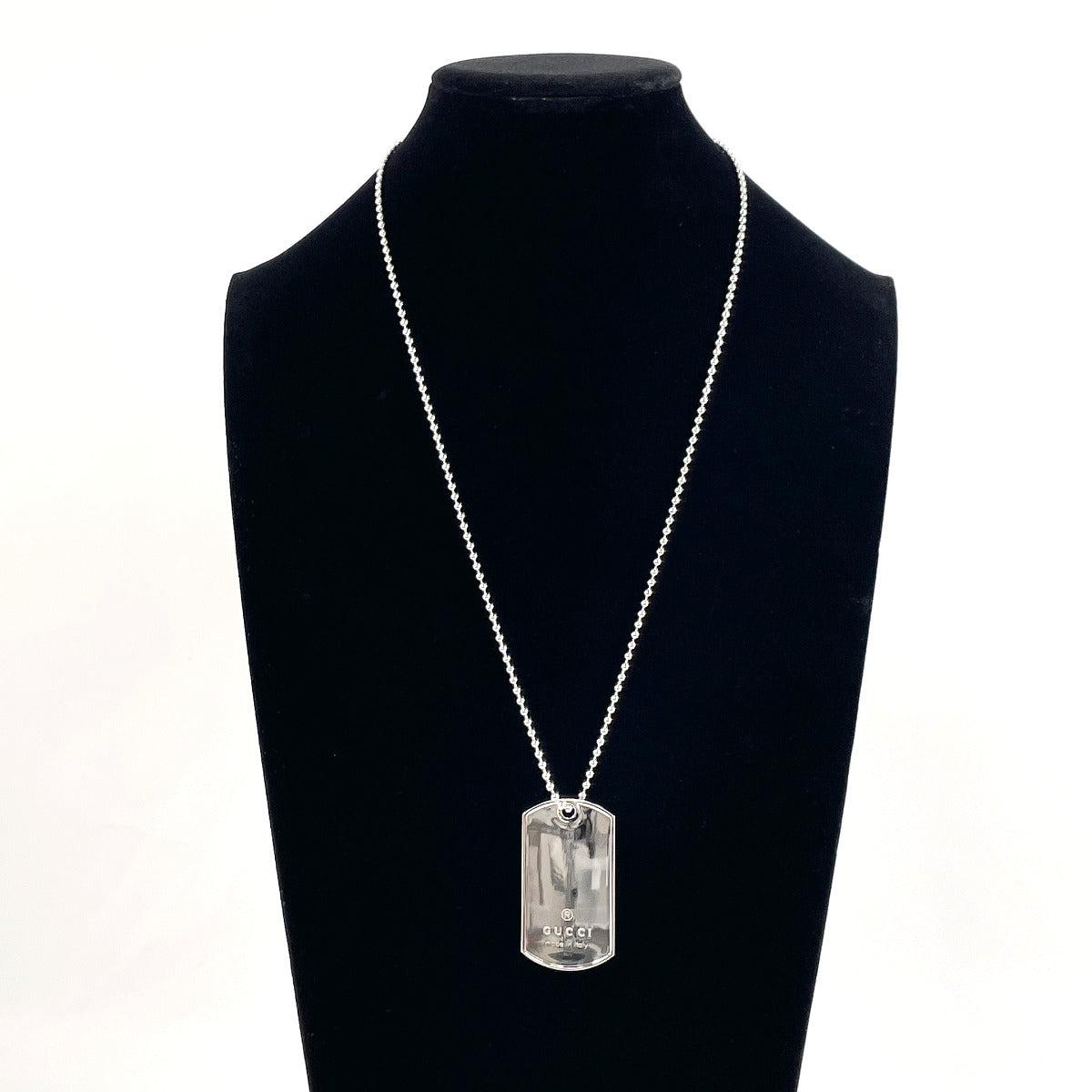 GUCCI Necklace Silver925 Silver Ball chain Dog tag