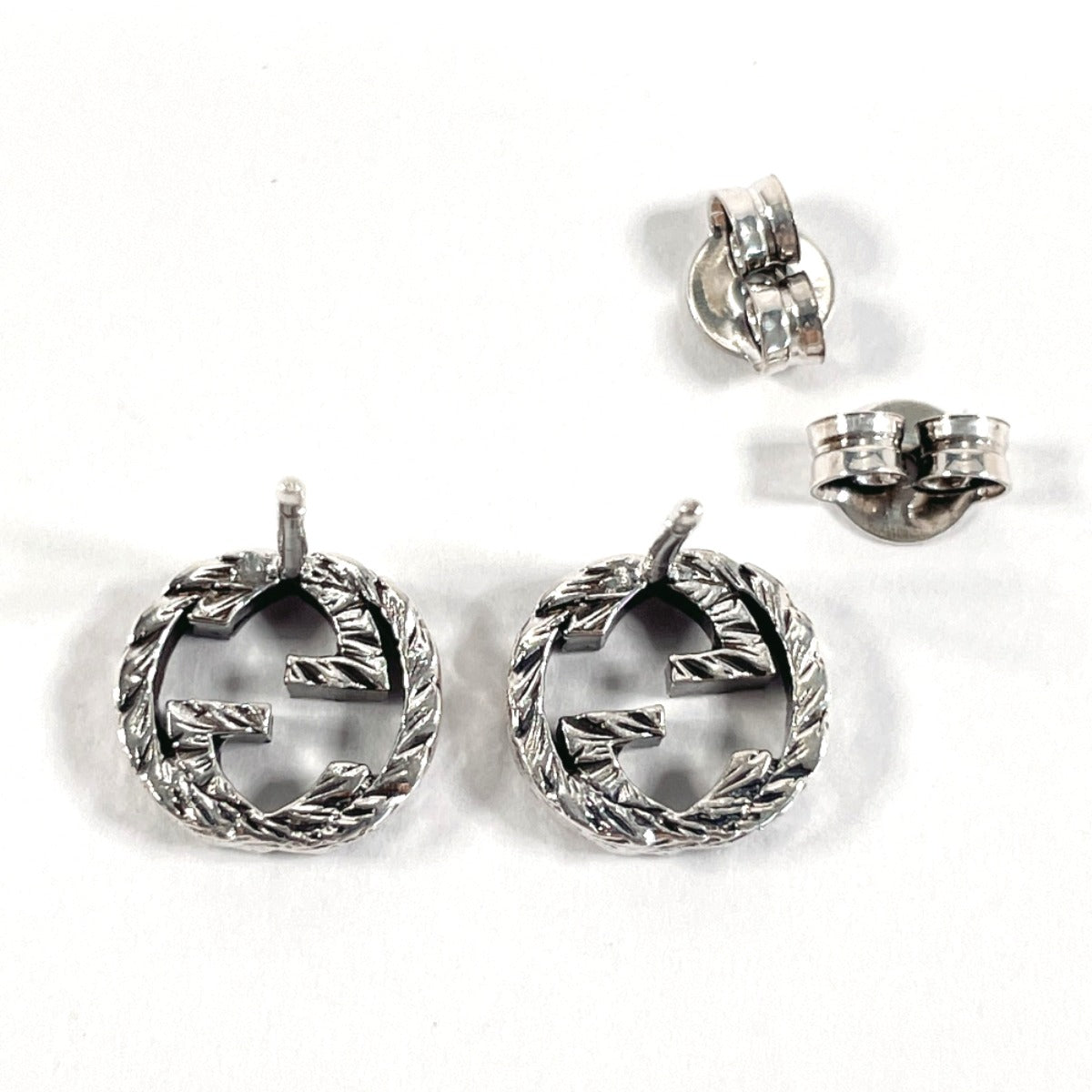GUCCI Pierce 457109 J8400 0811 Silver925 Silver Interlocking G unisex Used