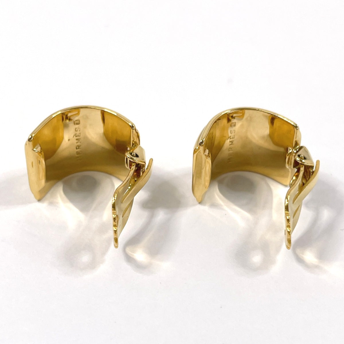 HERMES Earring metal gold Emaille Shippo Women Used