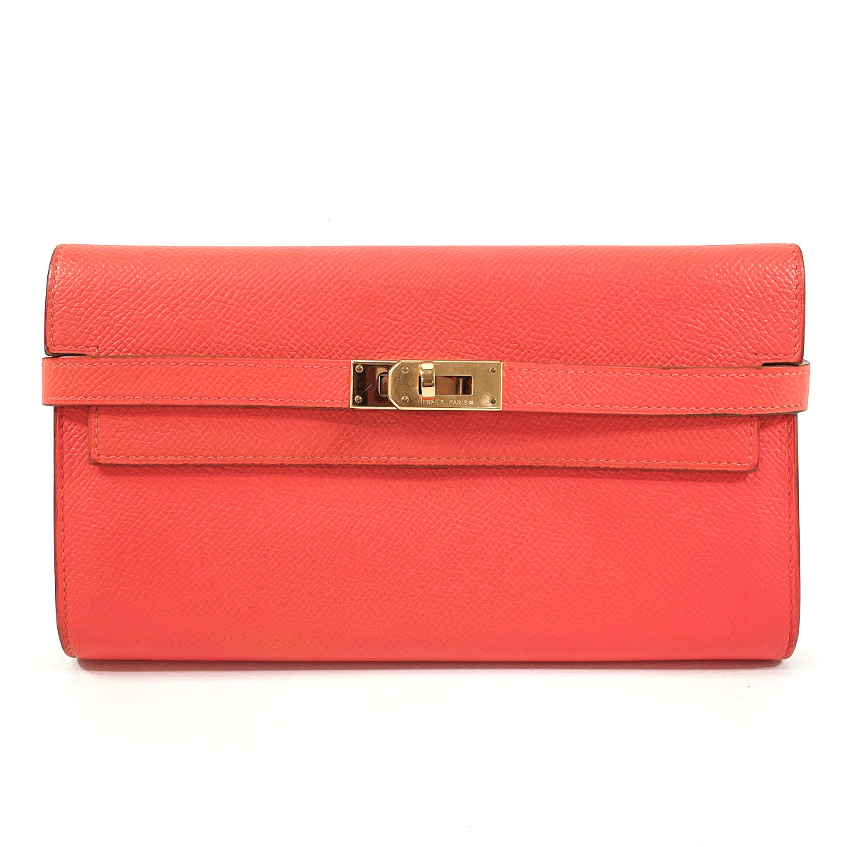 HERMES Long Wallet Purse Epsom pink Kelly wallet Women Used