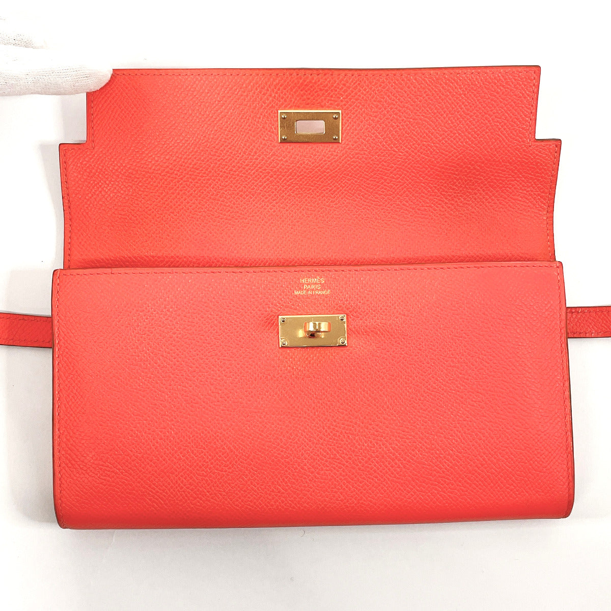 HERMES Long Wallet Purse Epsom pink Kelly wallet Women Used