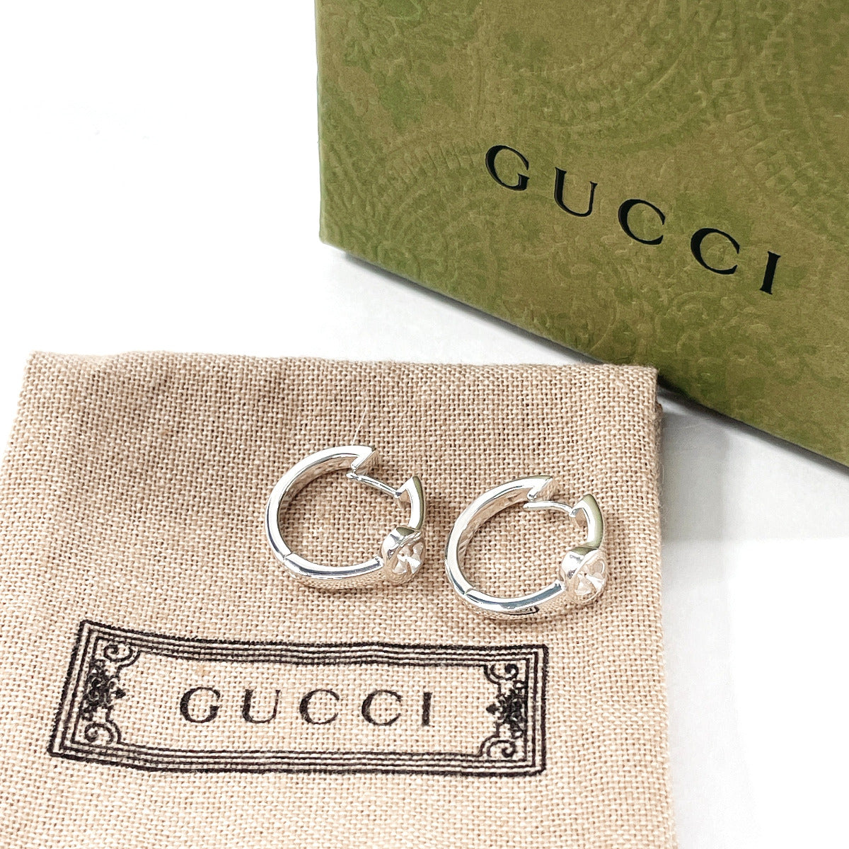 GUCCI Pierce 796323 J8400 8106 Silver925 Silver Hoop earring Interlocking
