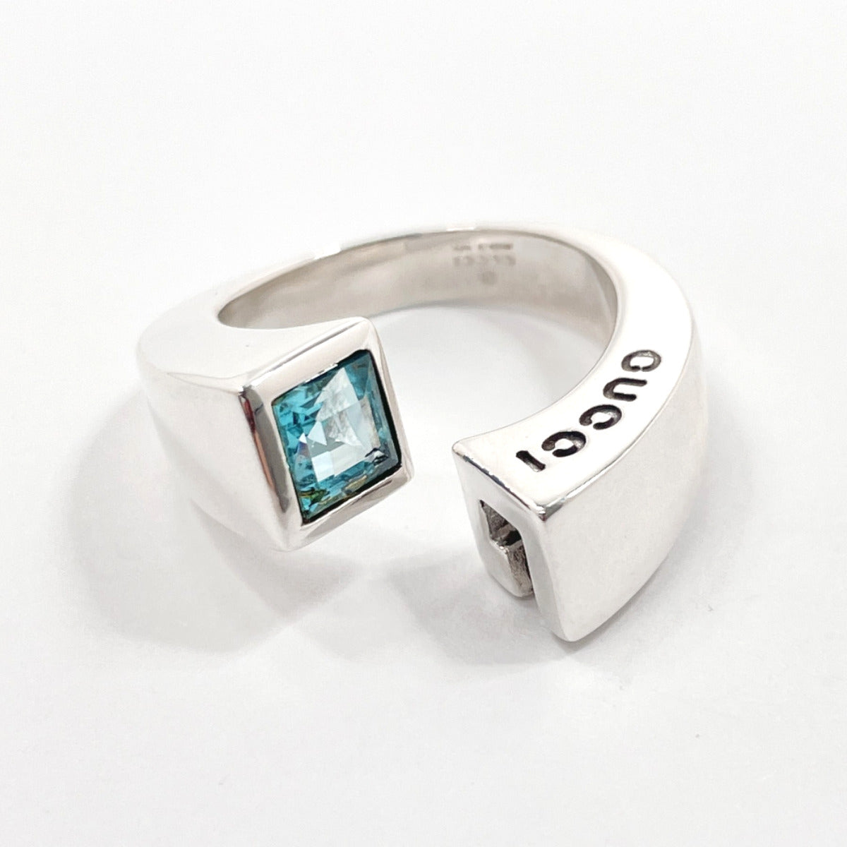 GUCCI Ring Silver925 , Blue Topaz Silver spiral