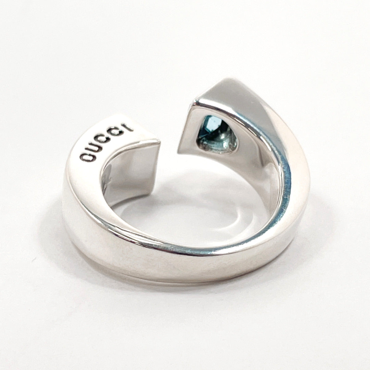 GUCCI Ring Silver925 , Blue Topaz Silver spiral