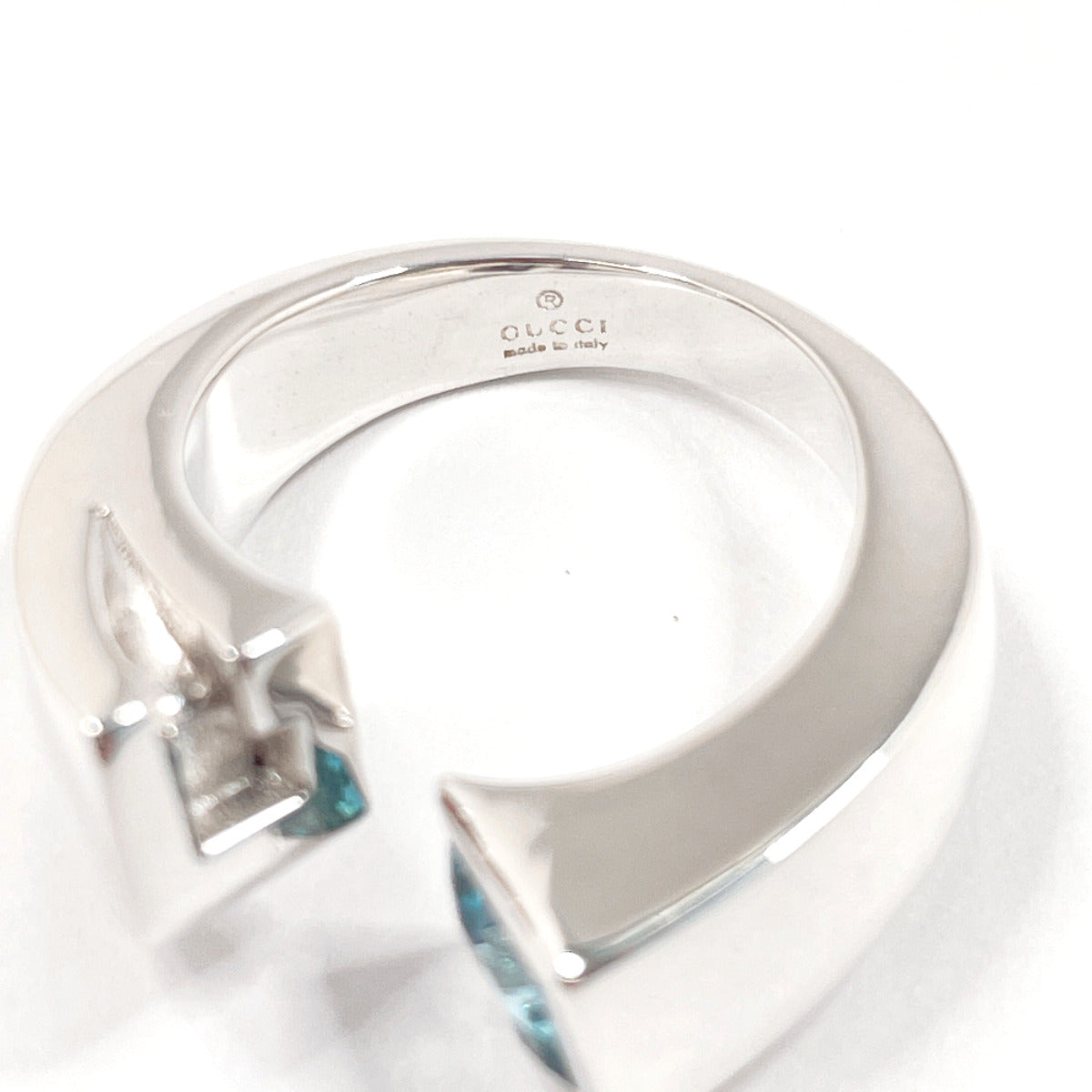GUCCI Ring Silver925 , Blue Topaz Silver spiral