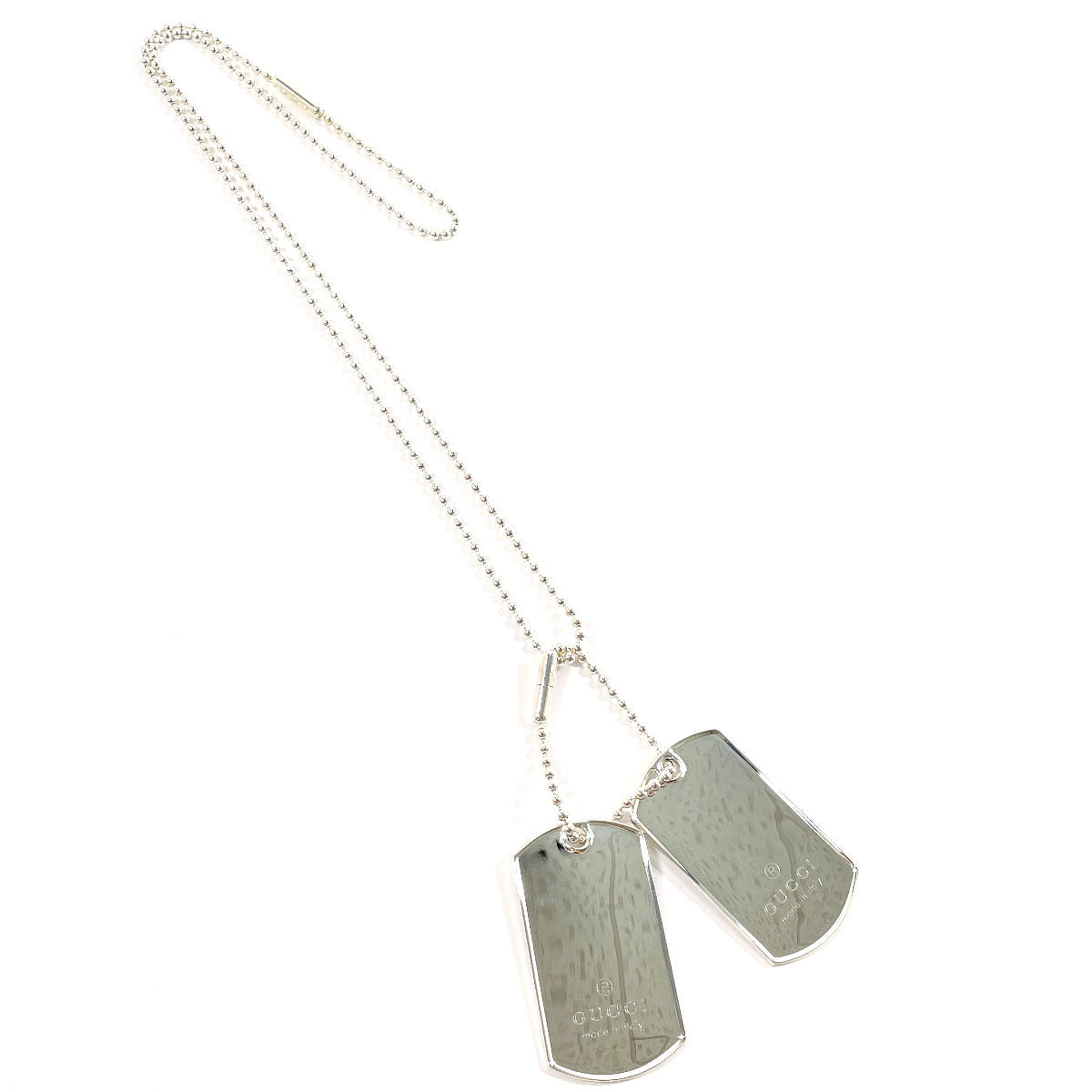 GUCCI Necklace Silver925 Silver Ball chain dog tag double plate