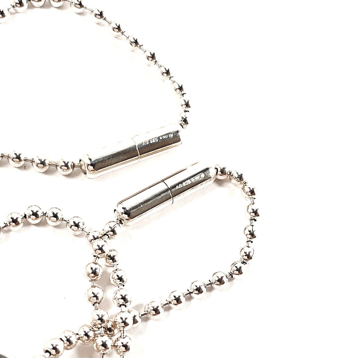 GUCCI Necklace Silver925 Silver Ball chain dog tag double plate