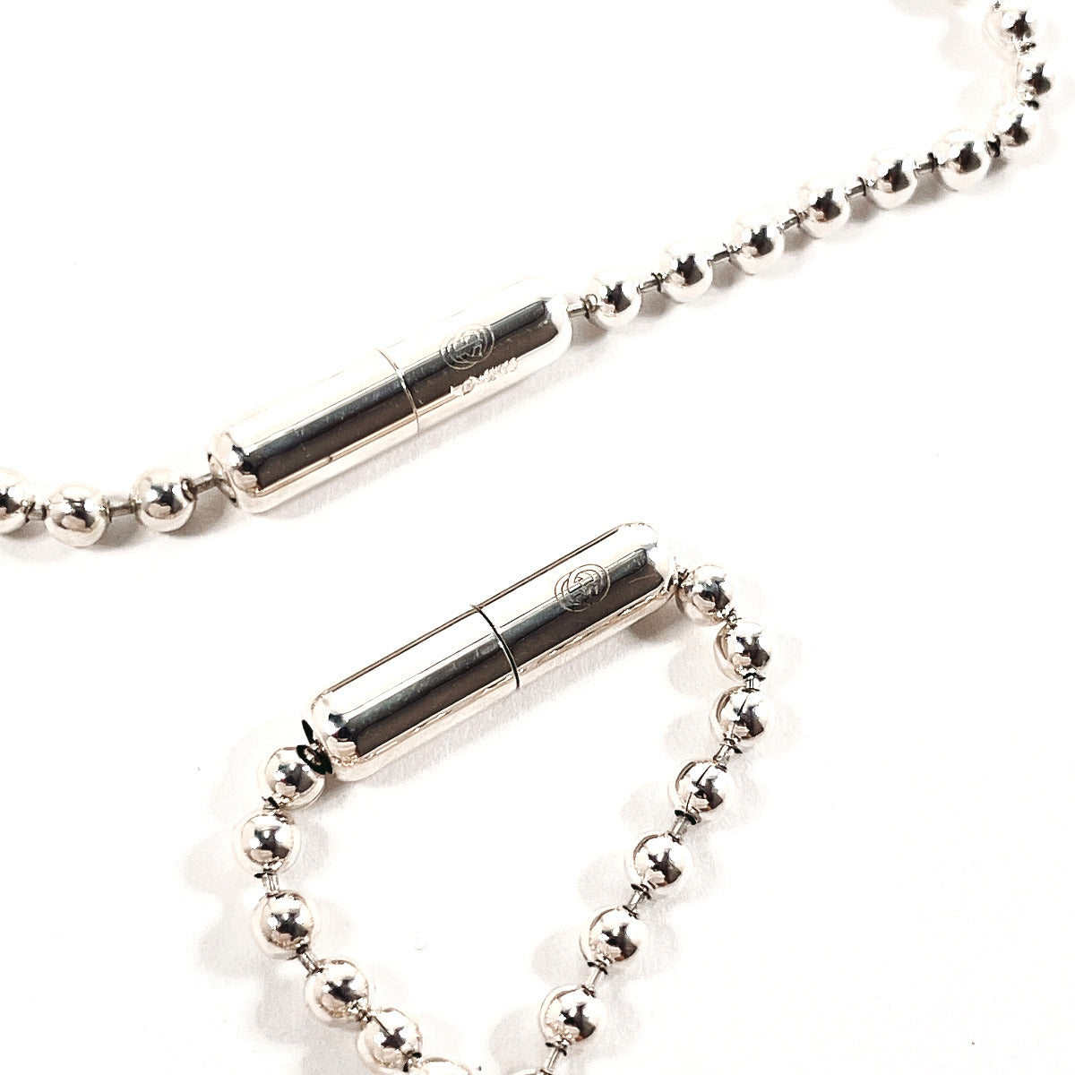 GUCCI Necklace Silver925 Silver Ball chain dog tag double plate