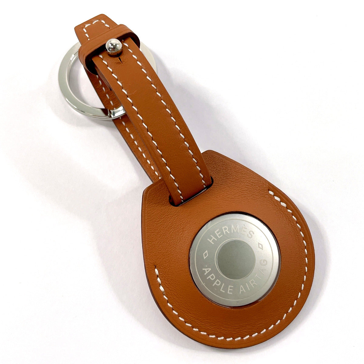 HERMES key ring H0009061J37 Vaux Swift Brown Echape Apple Air Tag Keyring