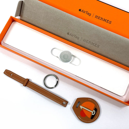 HERMES key ring H0009061J37 Vaux Swift Brown Echape Apple Air Tag Keyring