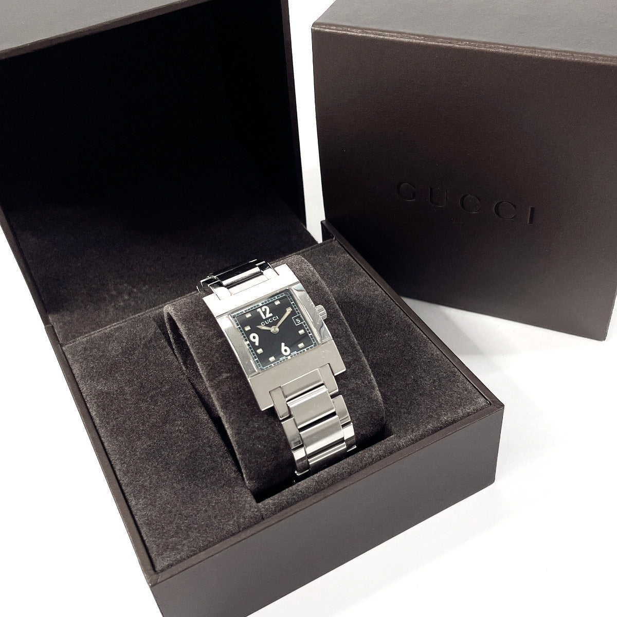GUCCI Watches Quartz 7700L Stainless Steel Silver black dial