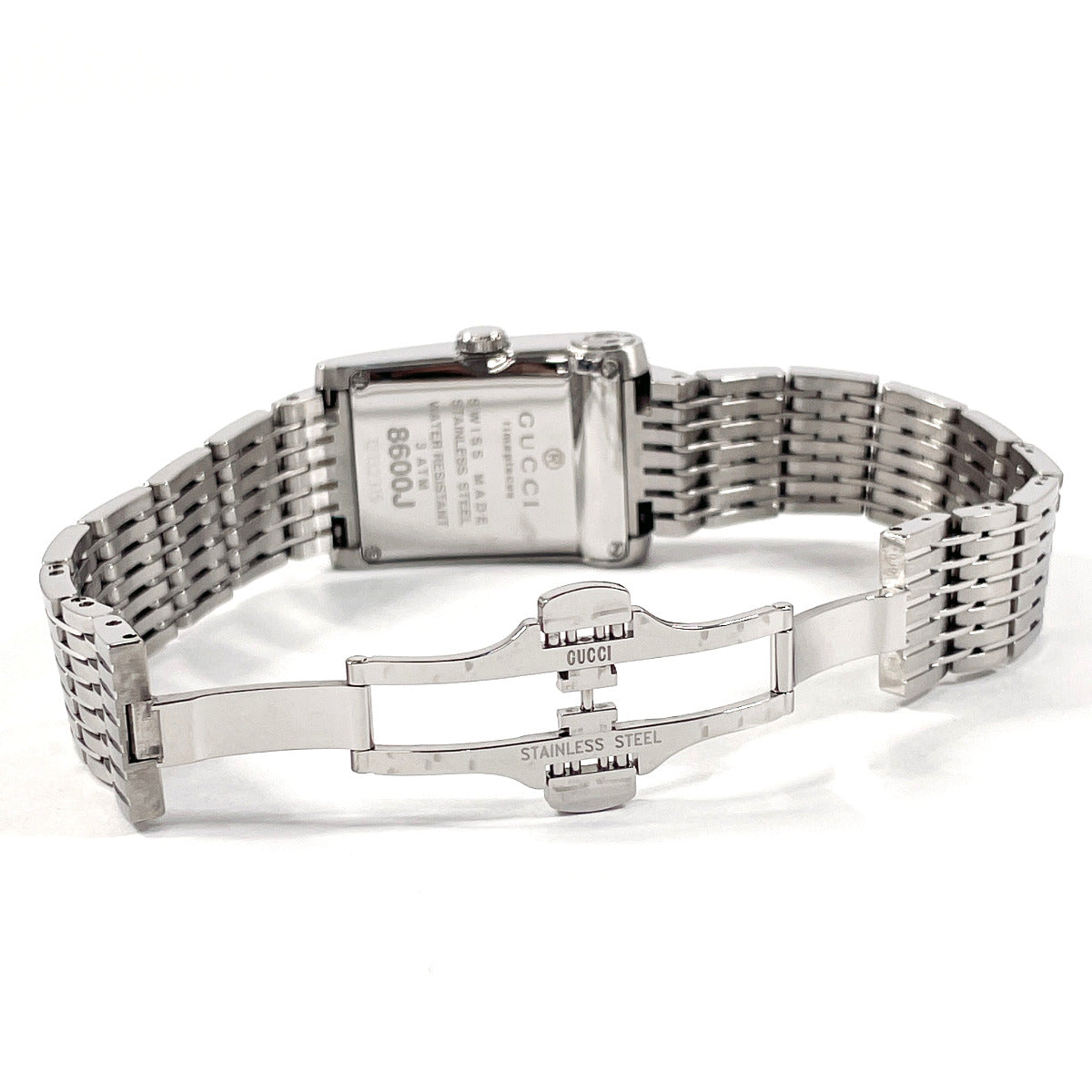 GUCCI Watches Quartz 8600J Stainless Steel , Stainless Steel Silver black dial