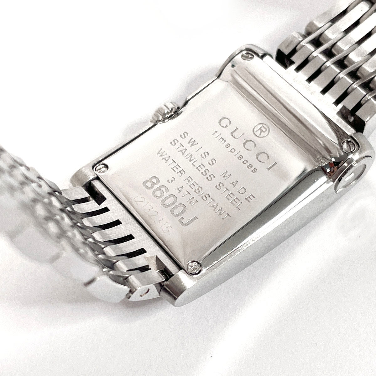GUCCI Watches Quartz 8600J Stainless Steel , Stainless Steel Silver black dial