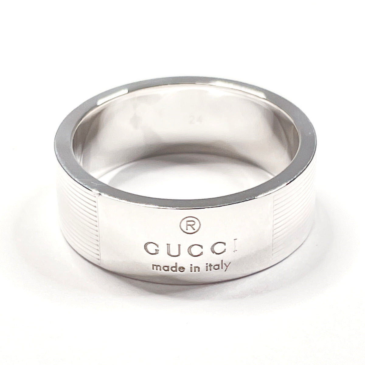 GUCCI Ring Silver925 Silver logo mens 24 Used