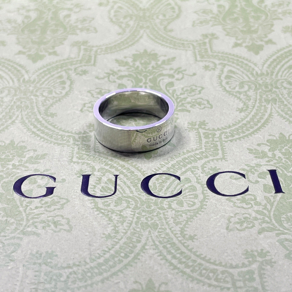 GUCCI Ring Silver925 Silver logo mens 24 Used