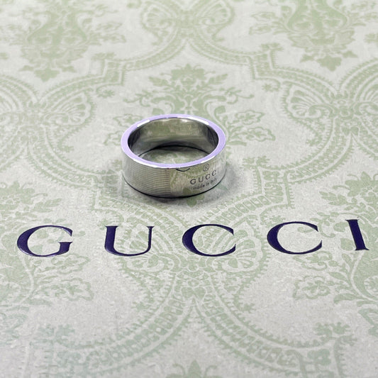 GUCCI Ring Silver925 Silver logo mens 24 Used