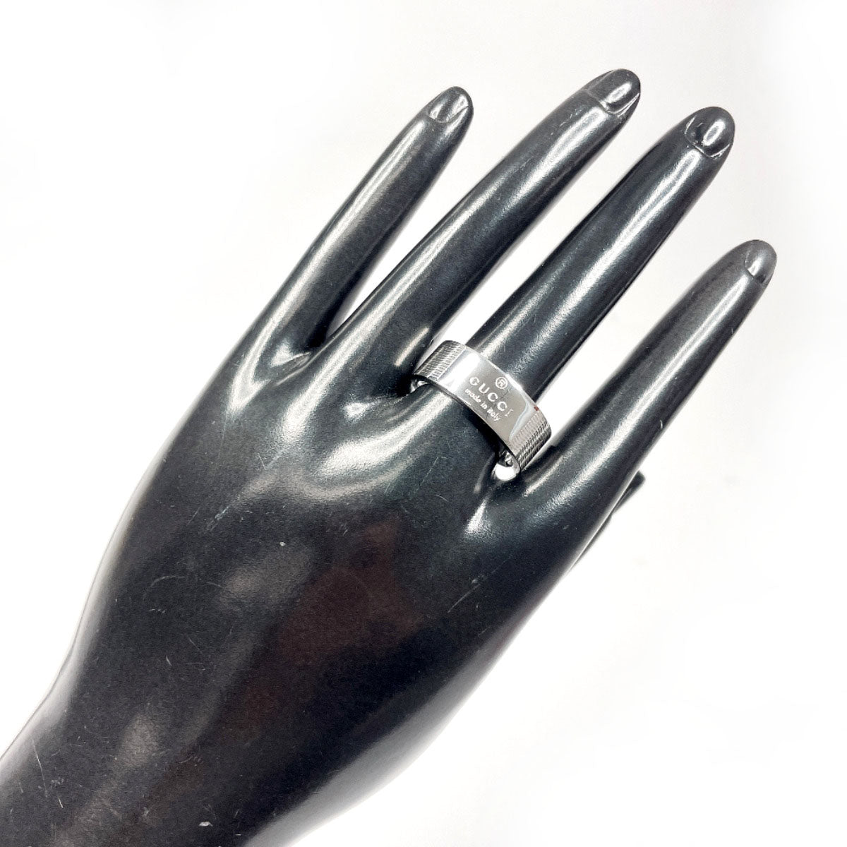 GUCCI Ring Silver925 Silver logo mens 24 Used