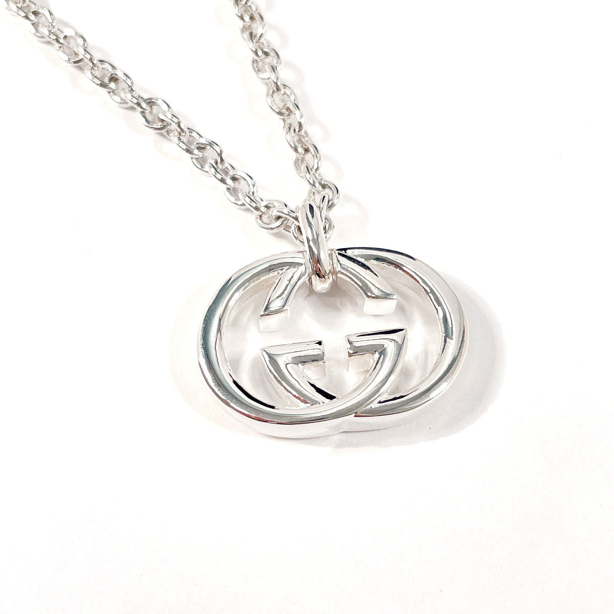 GUCCI Necklace Silver925 Silver GGSilver Brit Interlocking G mens(Unisex) Used