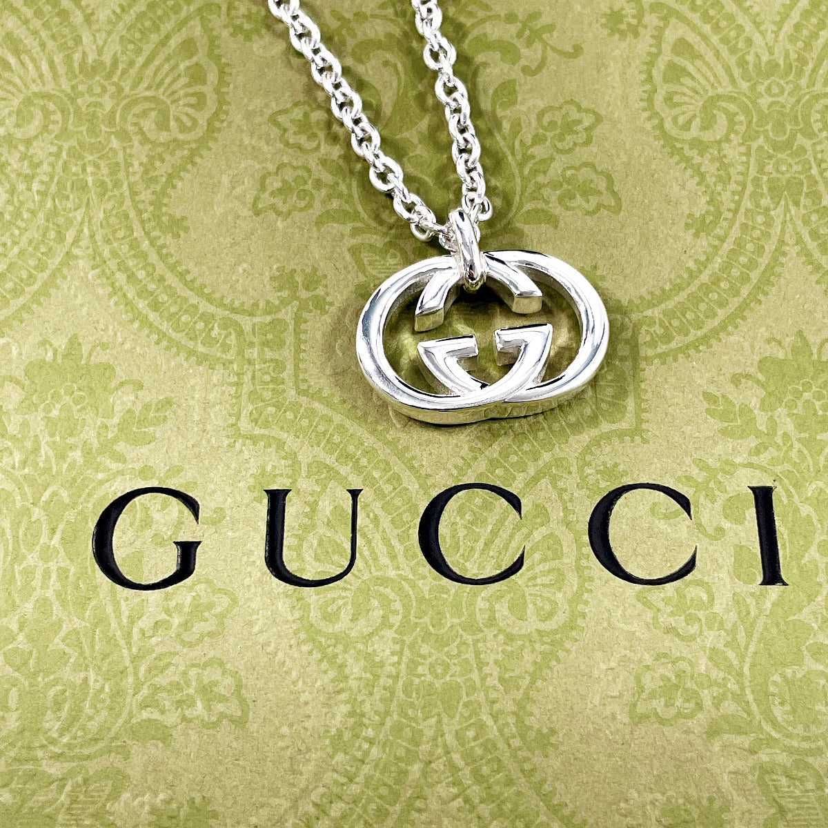 GUCCI Necklace Silver925 Silver GGSilver Brit Interlocking G mens(Unisex) Used