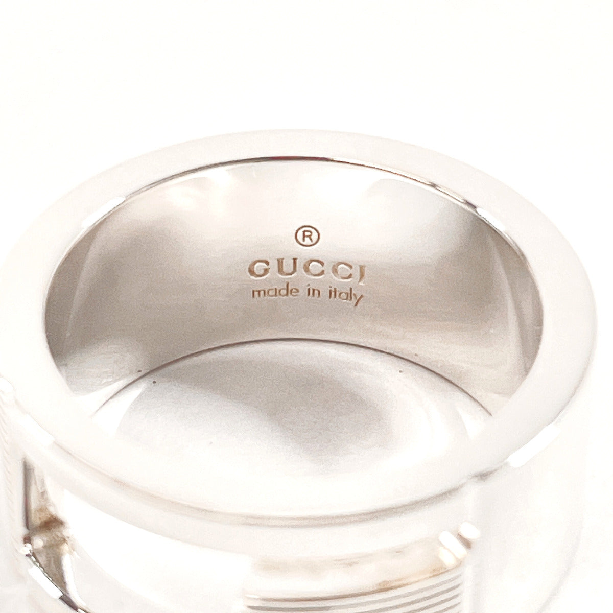 GUCCI Ring Silver925 Silver Branded Cutout G Women 8 Used