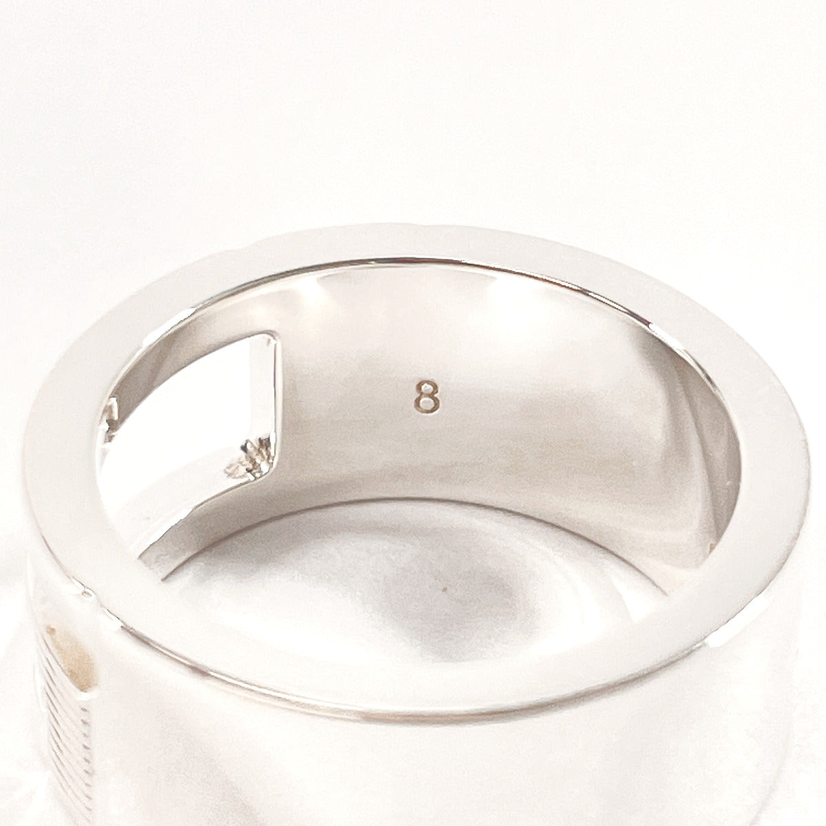 GUCCI Ring Silver925 Silver Branded Cutout G Women 8 Used