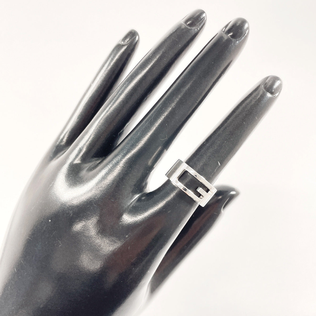 GUCCI Ring Silver925 Silver Branded Cutout G Women 8 Used