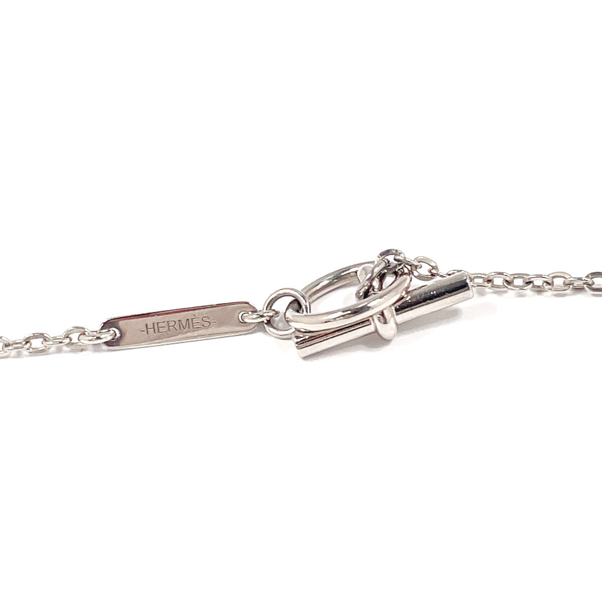 HERMES Necklace metal Silver cordage rope