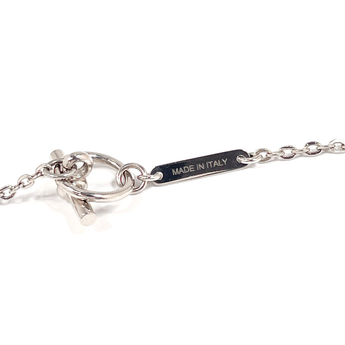 HERMES Necklace metal Silver cordage rope