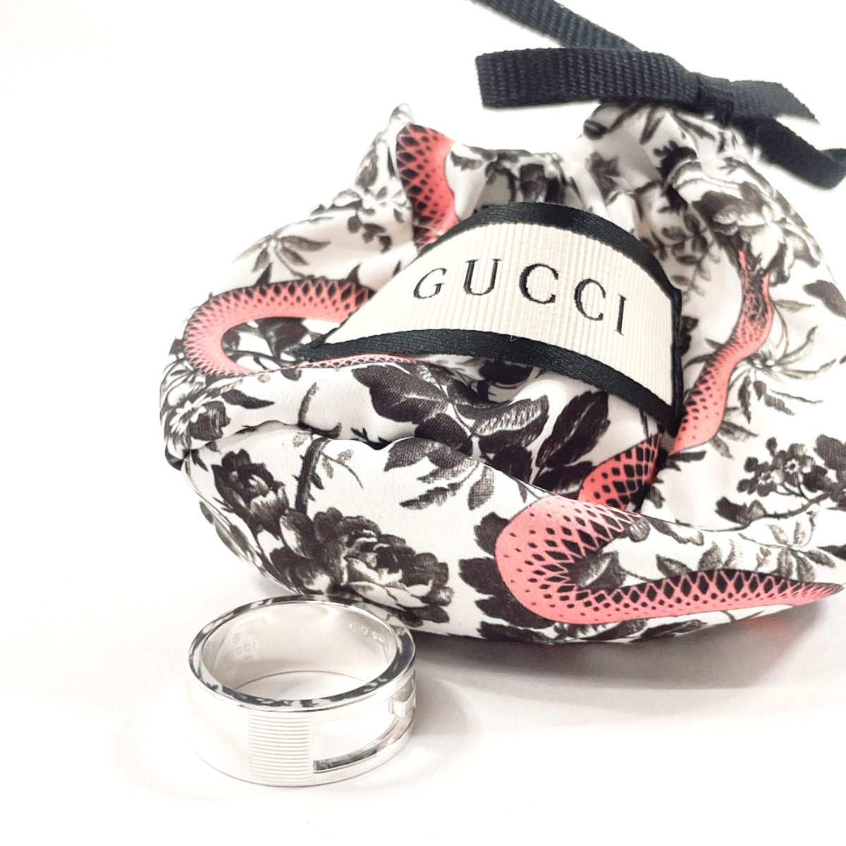 GUCCI Ring Silver925 Silver Branded Cutout G Women 15 Used