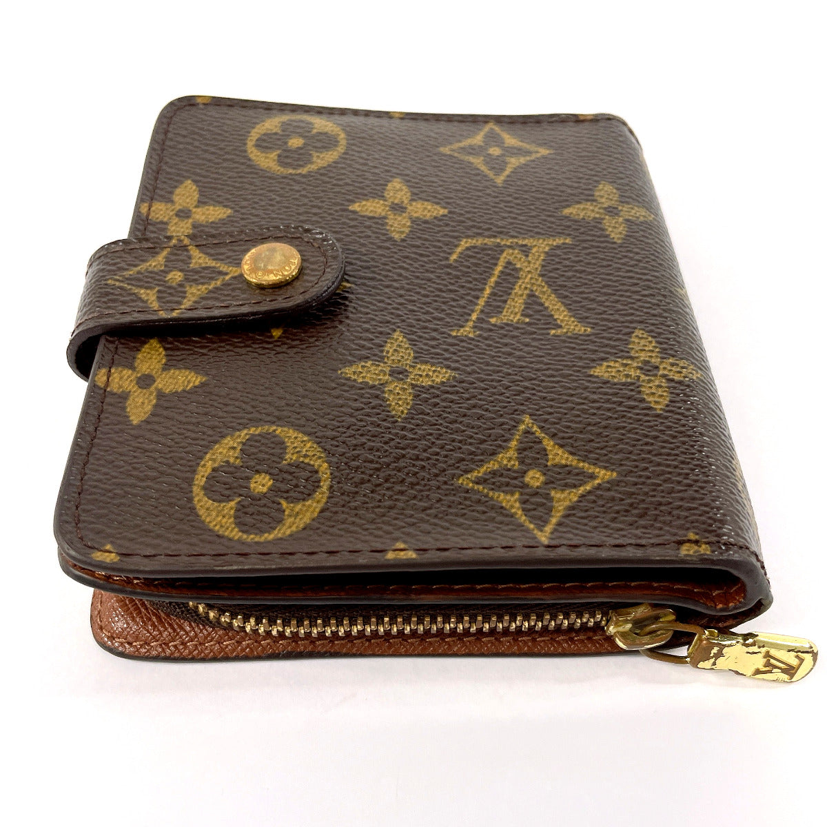 LOUIS VUITTON Bifold Wallet M61667 Monogram canvas Brown Compact zip