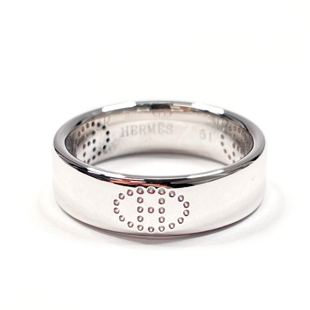 HERMES Ring K18 white gold Silver Eclipse Luban