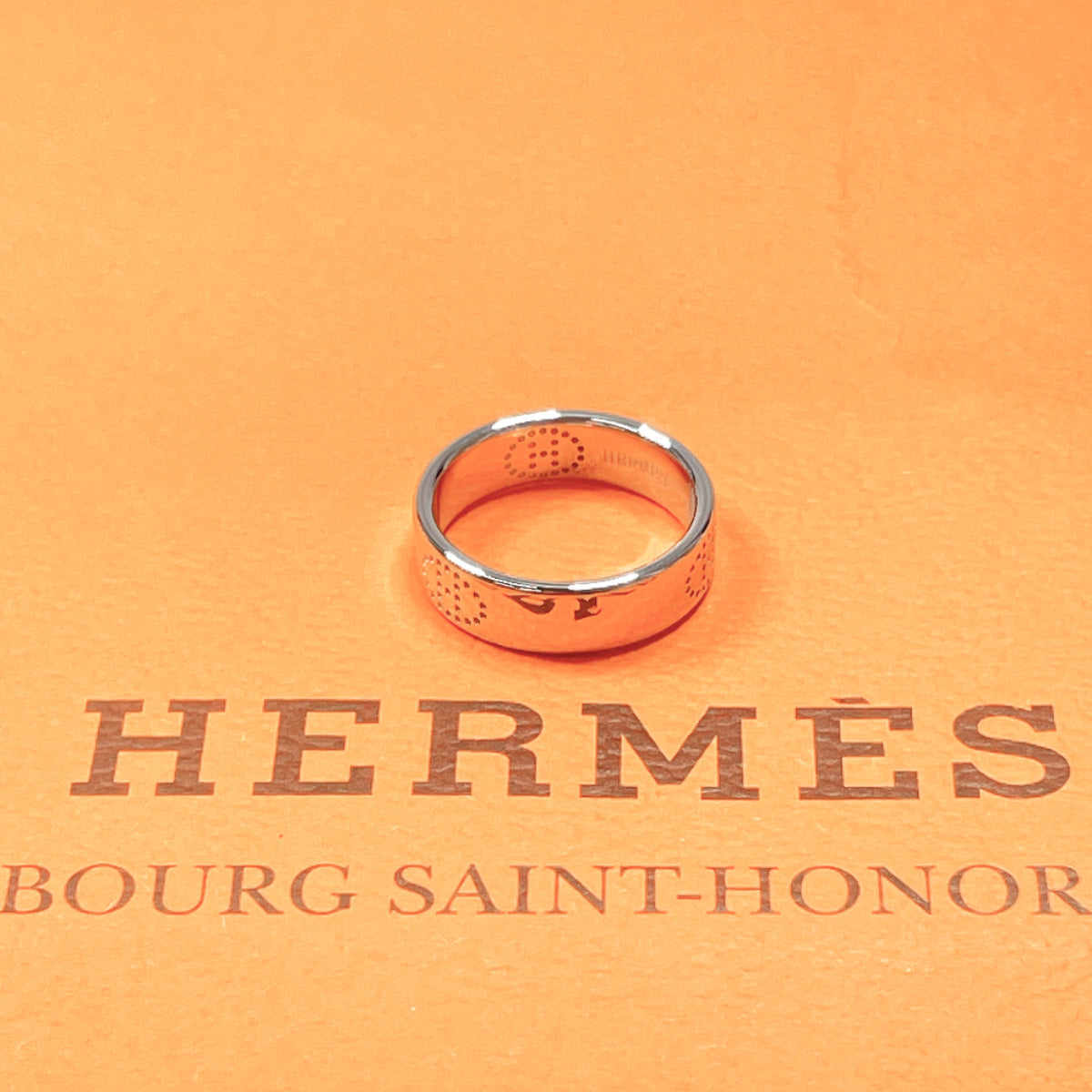 HERMES Ring K18 white gold Silver Eclipse Luban