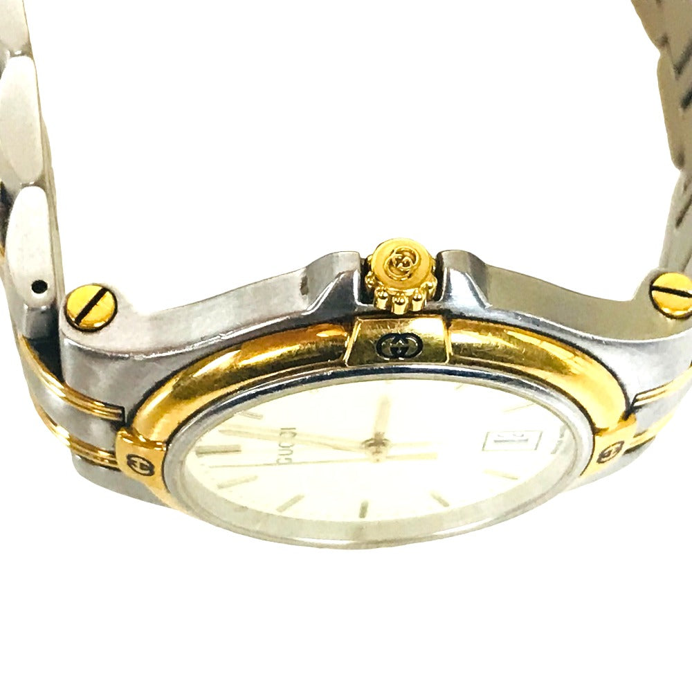 GUCCI Watches Quartz 9040M Stainless Steel Silver Date combination Gold Plated Ivory dial
