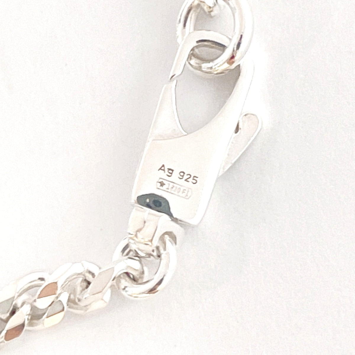 GUCCI Necklace Silver925 , Leather Silver GG Tag Chain