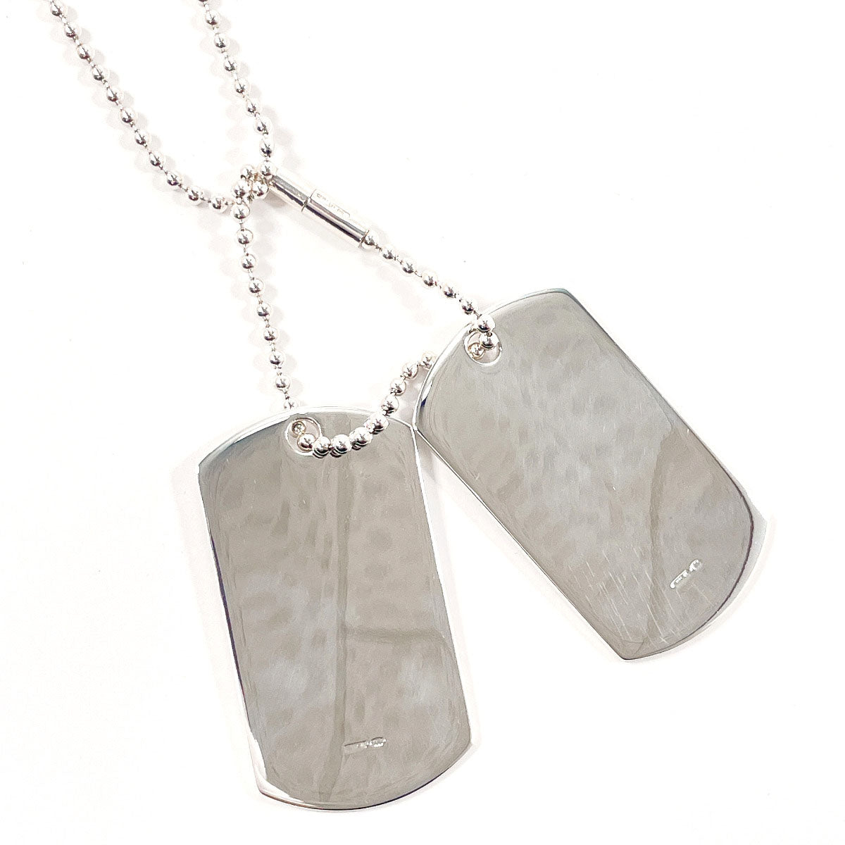 GUCCI Necklace Silver925 Silver Ball chain dog tag double plate