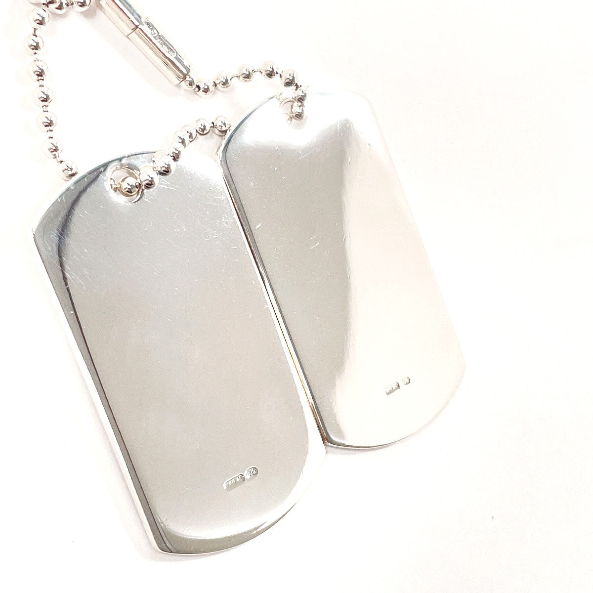 GUCCI Necklace Silver925 Silver Ball chain dog tag double plate