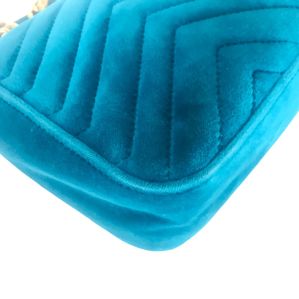 GUCCI Shoulder Bag 443497 Velor green GG Marmont