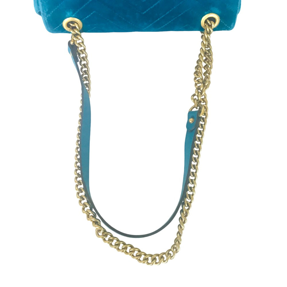 GUCCI Shoulder Bag 443497 Velor green GG Marmont