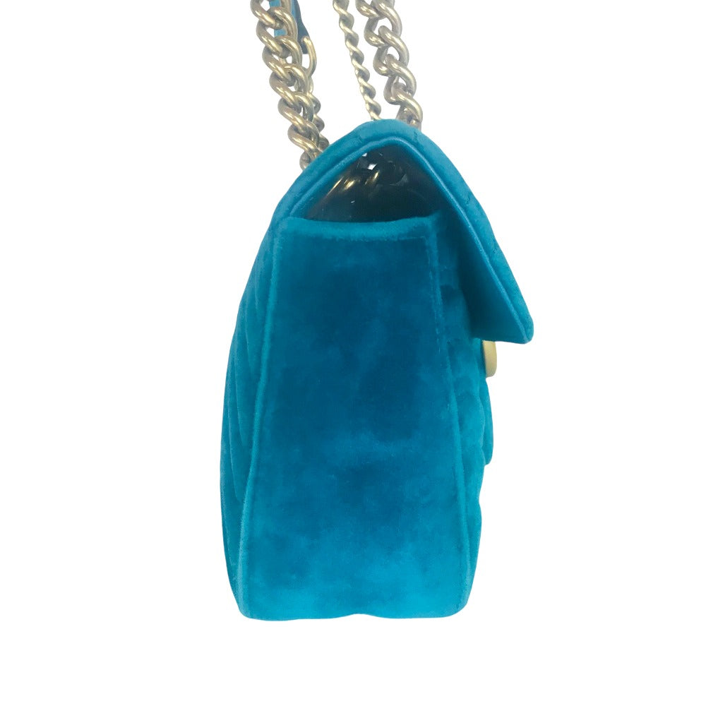 GUCCI Shoulder Bag 443497 Velor green GG Marmont