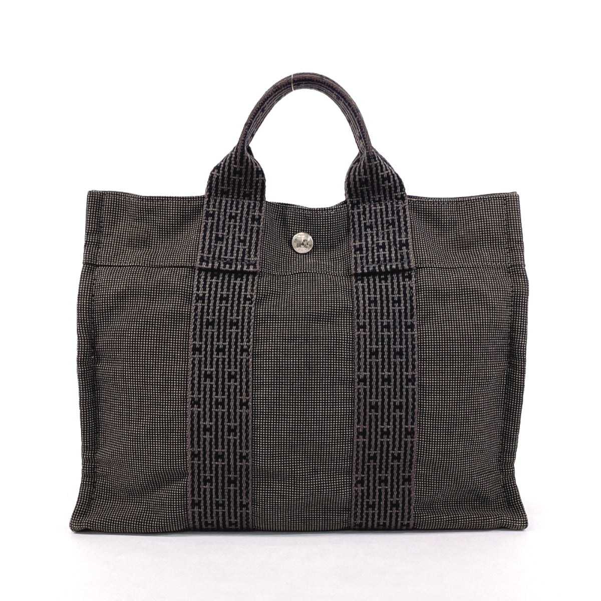HERMES Tote Bag canvas gray Her Line Tote PM