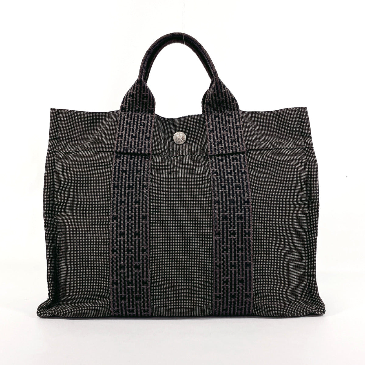 HERMES Tote Bag canvas gray Her Line Tote PM