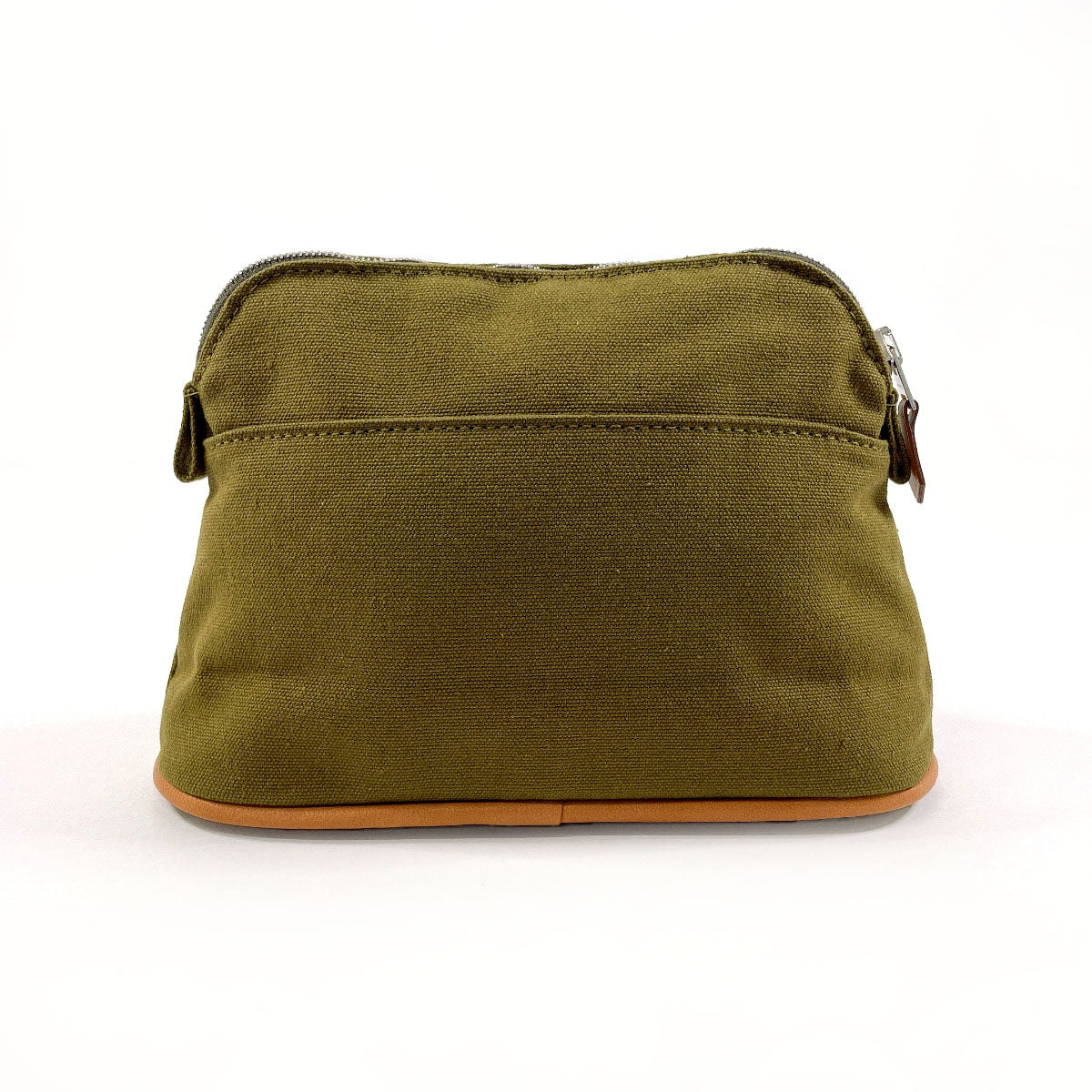 HERMES Pouch Cotton , 100% cotton khaki Bollid pouch mini unisex Used