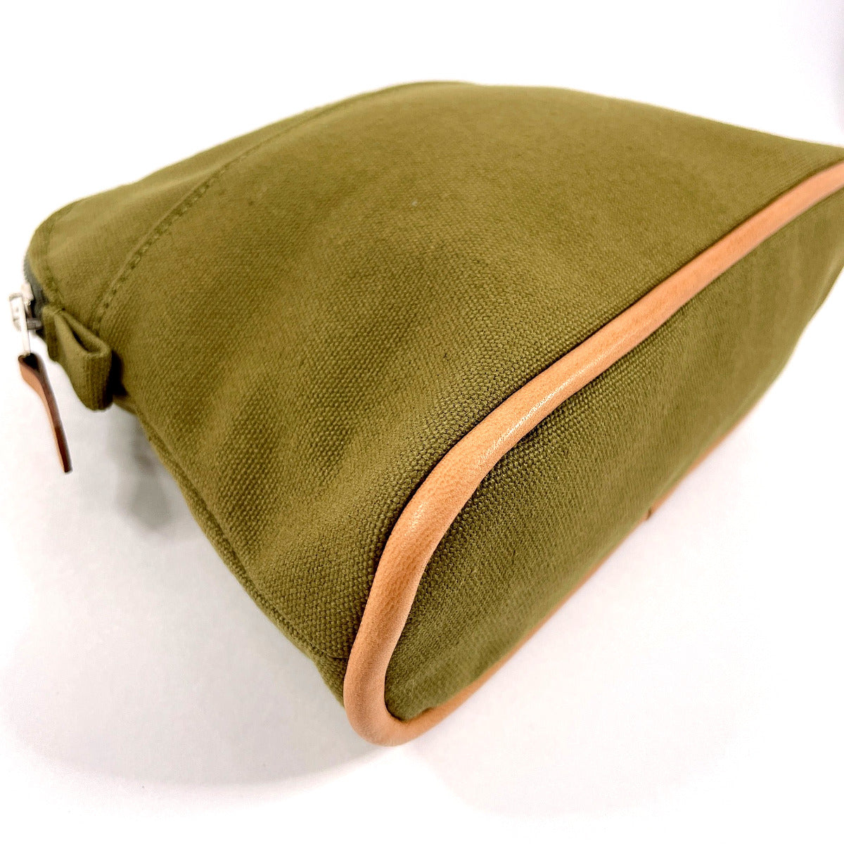 HERMES Pouch Cotton , 100% cotton khaki Bollid pouch mini unisex Used