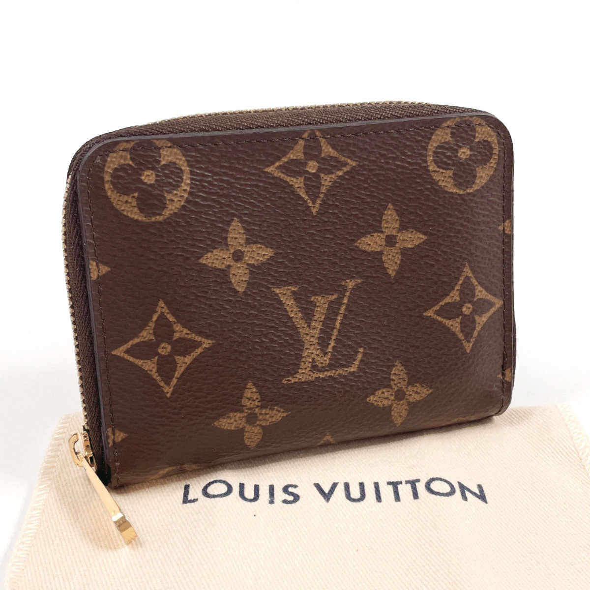 LOUIS VUITTON Coin case M60067 Monogram canvas Brown Zippy coin purse unisex Used